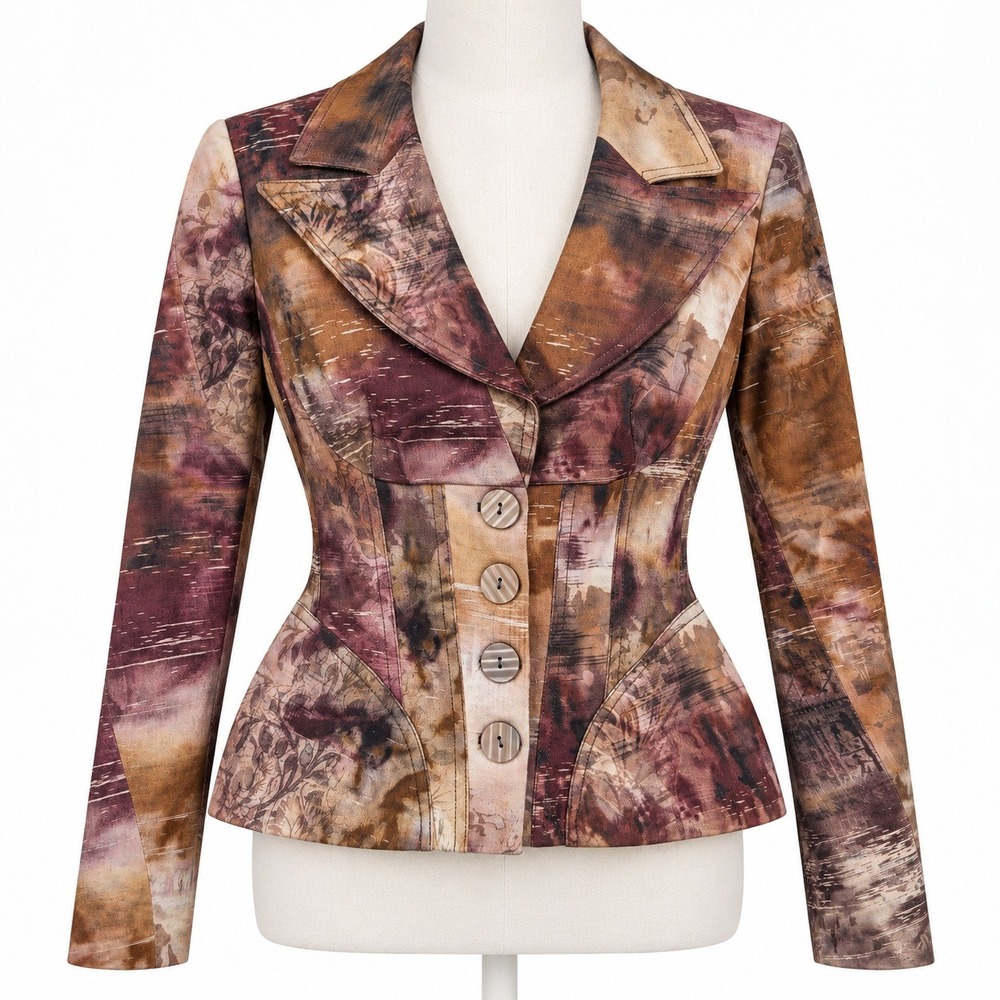 Vintage Y2K Alberto Makali Blazer Jacket Brown Size 6 Brown Indie Sleaze Boho